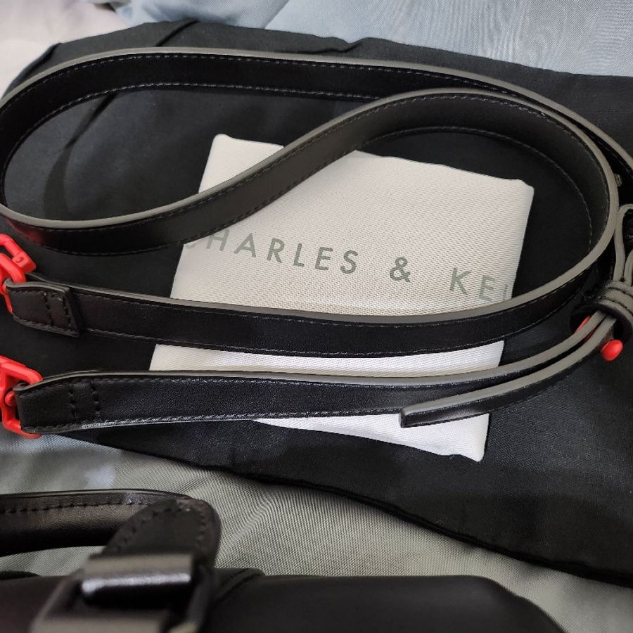 小ck - Charles & Keith 黑色 紅色五金 3 way-5