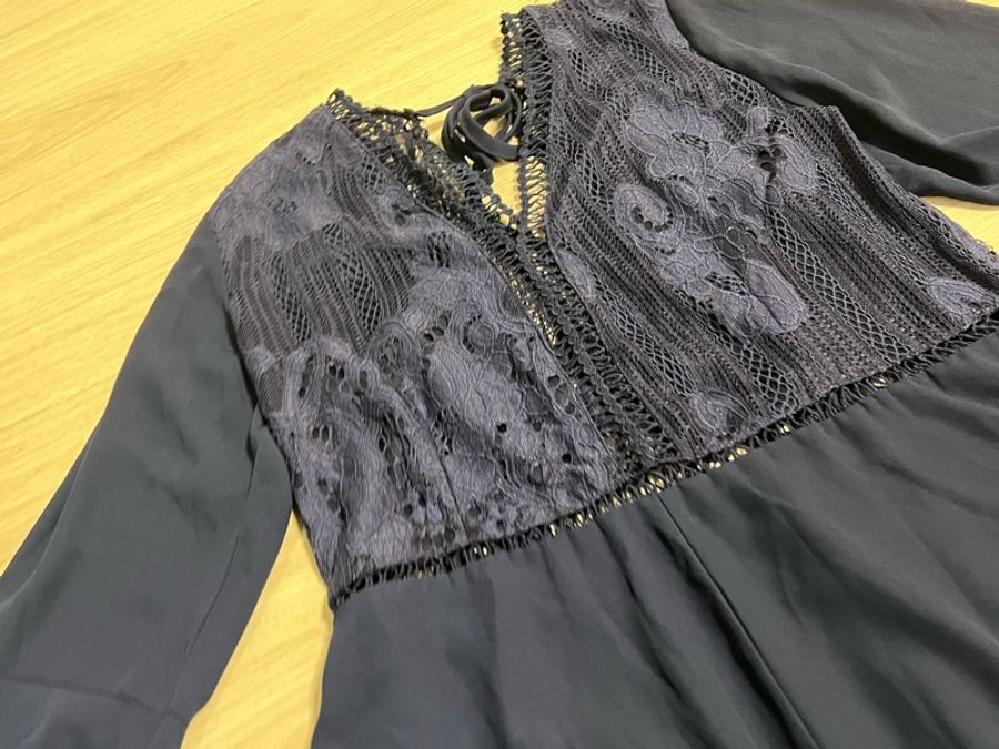 全新深藍色連身褲-3