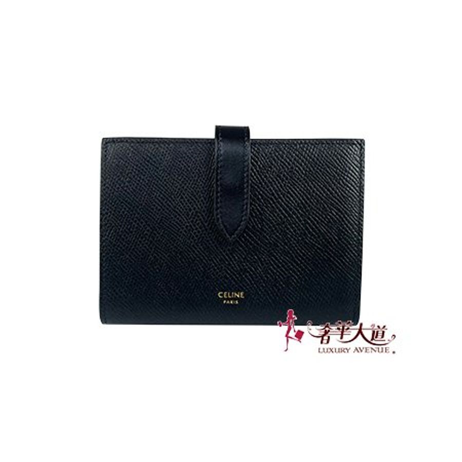 (已售出)-CELINE黑色小牛皮 STRAP 釦式中夾 10B643BFP.38NO-0