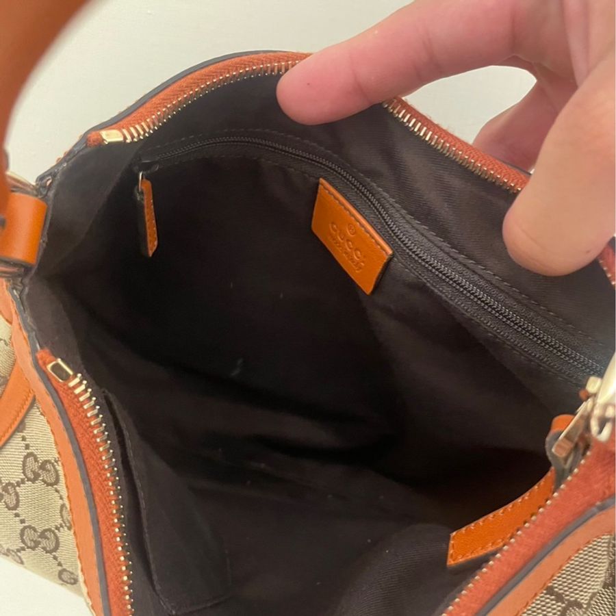 GUCCI 提花橘邊單肩包-5
