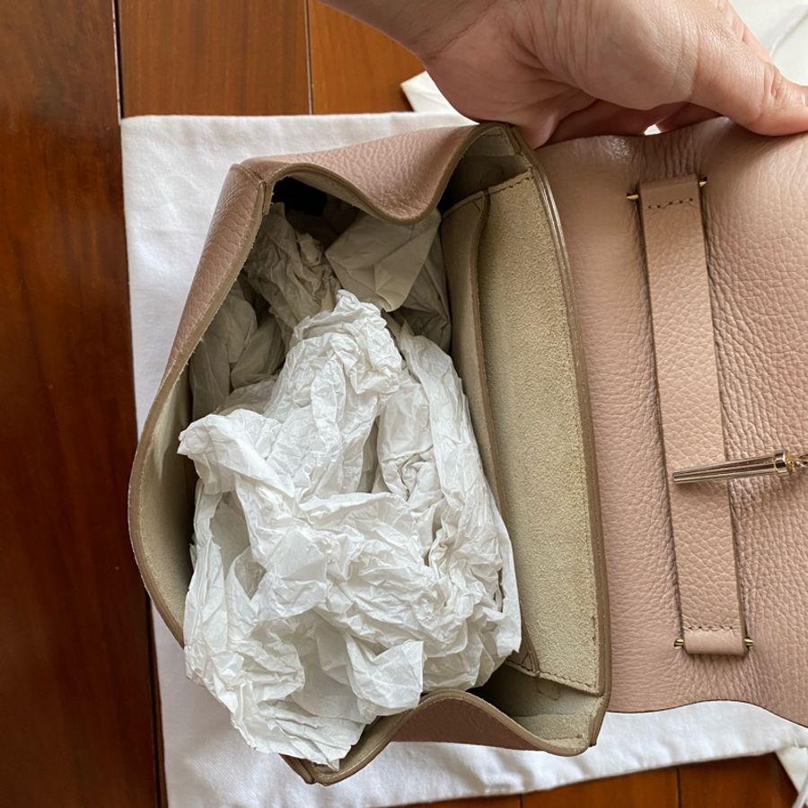 二手 Chloe Drew Bag 小豬包small 粉膚色-7