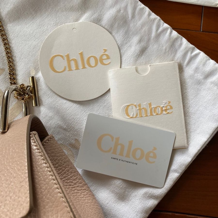 二手 Chloe Drew Bag 小豬包small 粉膚色-19