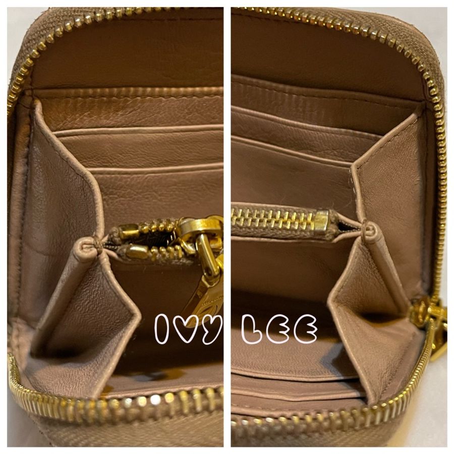 MIU MIU Matelasse Lux 抓皺粉膚拉鍊長夾 5M1183 二手精品-18