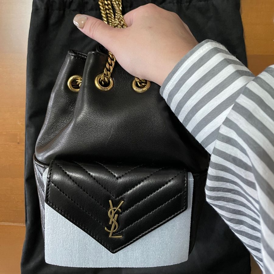 可議Rose款 YSL JOE MINI絎縫小羊皮迷你水桶包-2