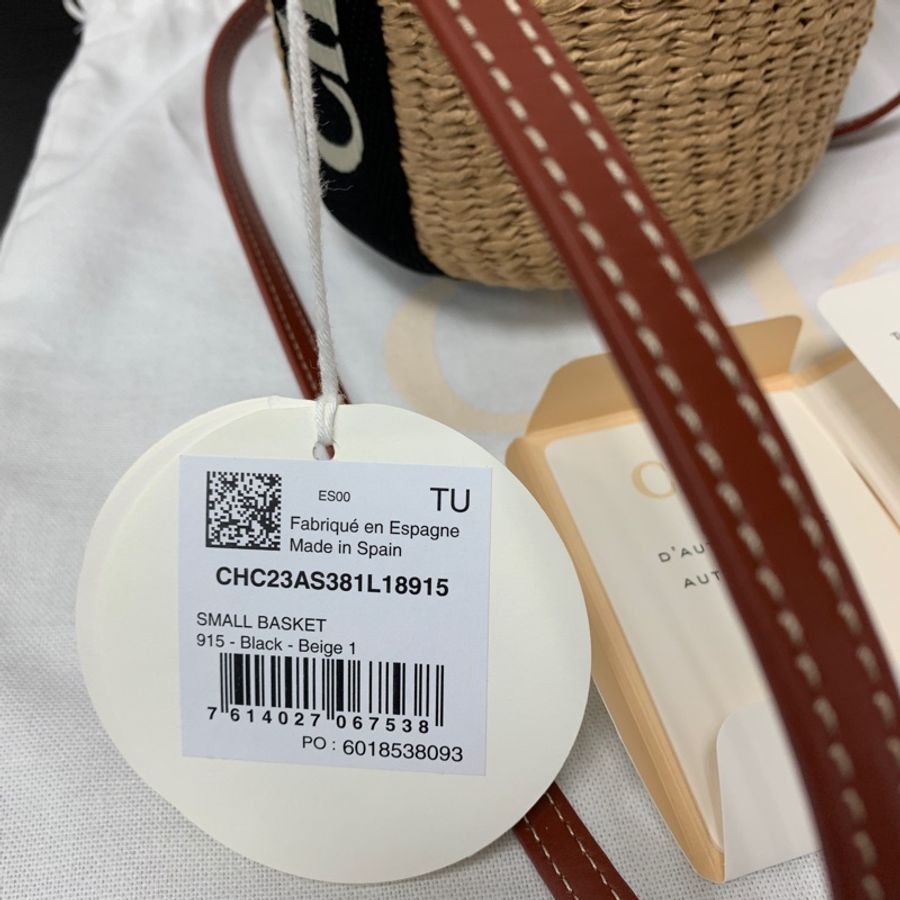 Chloe Woody 全新新色拉菲草小籃子包(黑色提把)-14