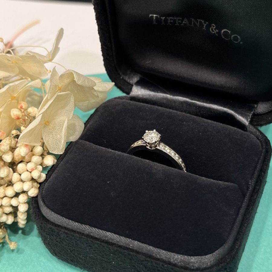 Tiffany&Co. PT950鉑金 六爪鑲 0.37克拉 鑽戒/婚戒/飾品-1