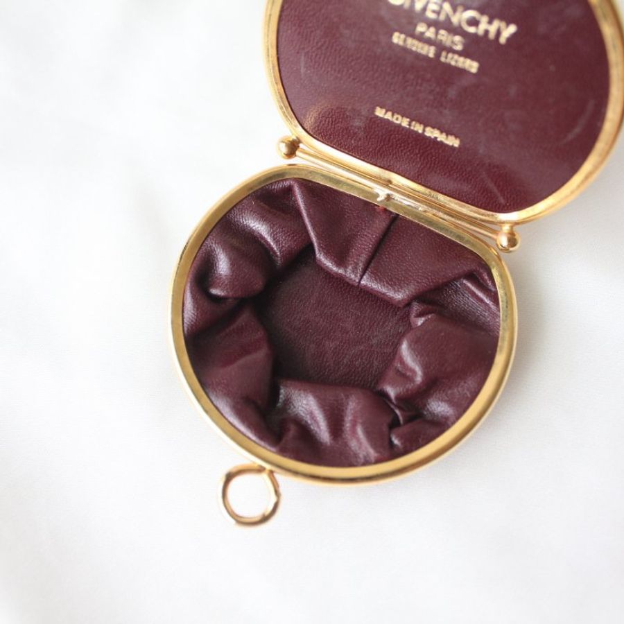 /保留中/Givenchy vintage深紅蜥蜴皮古董零錢包-4