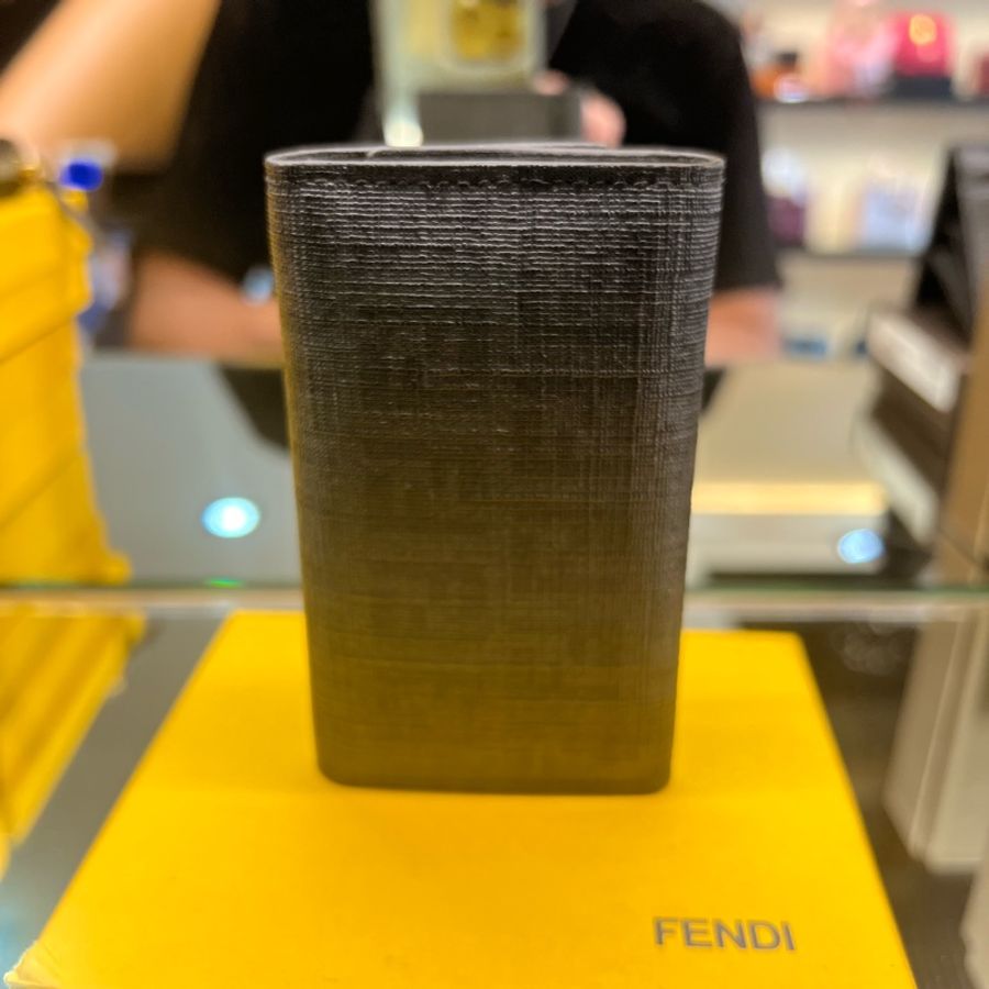 Fendi黑色亞麻PU材質鑰匙包-7