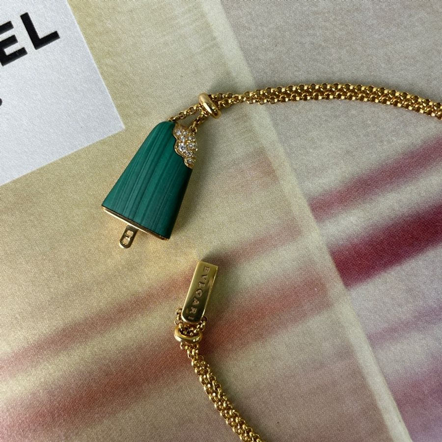Bvlgari Gelati 18K金 孔雀石密鑲鑽石冰淇淋手鏈-5