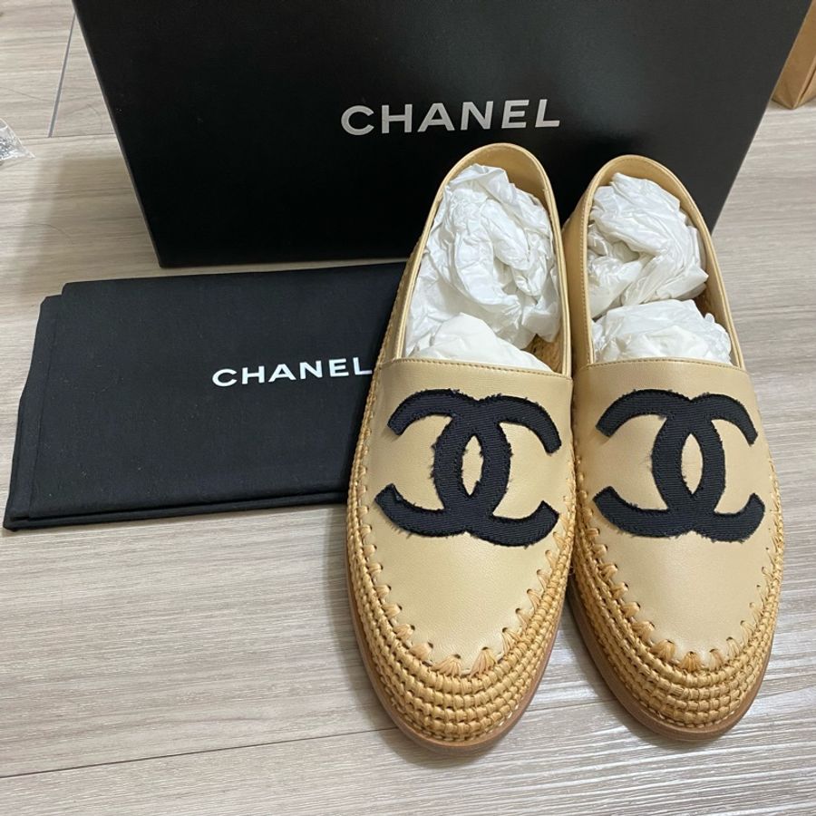 全新轉賣 香奈兒CHANEL正品鉛筆鞋/草編鞋 38號-7