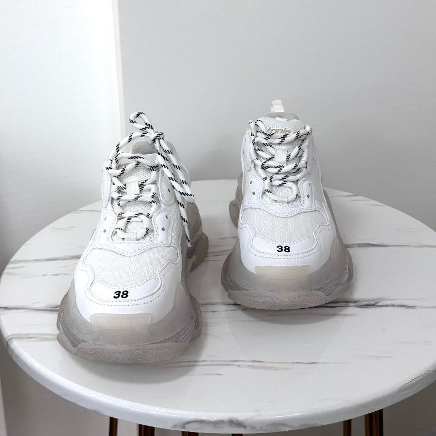 BALENCIAGA | TRIPLE S 白色水晶底老爹鞋-6