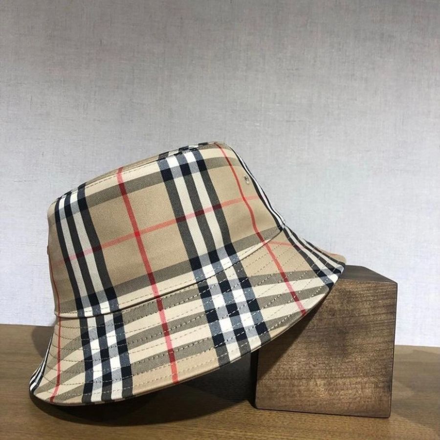 Burberry 80269271 Vintage 格紋棉質混紡漁夫帽 S 現貨《佳節年終折扣》-5