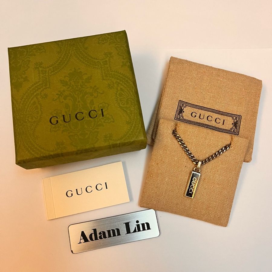 （降價售$7900） Gucci 小軍牌仿舊項鍊-4