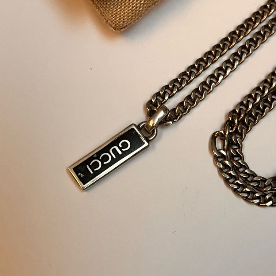 （降價售$7900） Gucci 小軍牌仿舊項鍊-11