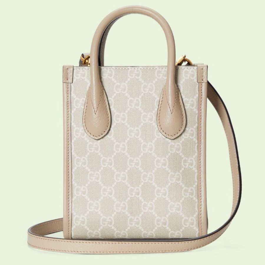 【預購】Gucci INTERLOCKING G 米白色迷你托特手提袋 手拿包 手提包 斜背包 側背包 單肩包 肩背包-2