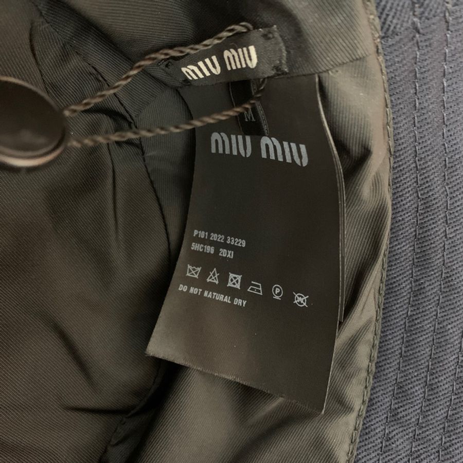 Miu Miu 全新Bucket Hat with Logo in Blue-3