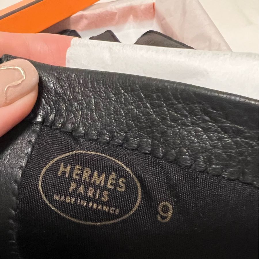 🍒HERMES 典藏全新手工縫製鹿皮手套 / 2F230920-3-4