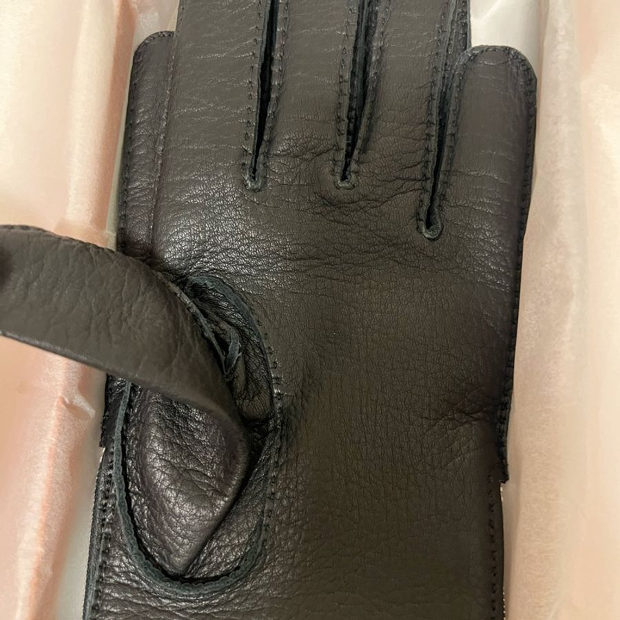 🍒HERMES 典藏全新手工縫製鹿皮手套 / 2F230920-3-5