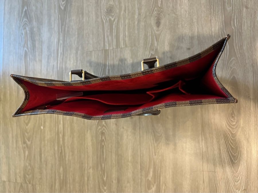 路易威登 Louis Vuitton 絕版琴譜包 公事包 棋盤格 托特包 棕色-6