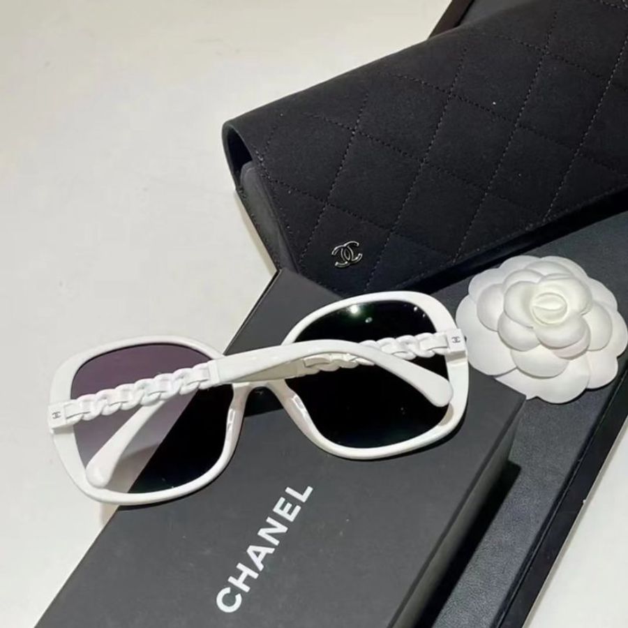 【現貨】麗睛眼鏡Chanel【可刷卡分期】香奈兒 CH5470Q 白色 小羊皮穿鏈鏡腳 小香眼鏡 香奈兒太陽眼鏡 小香風-0