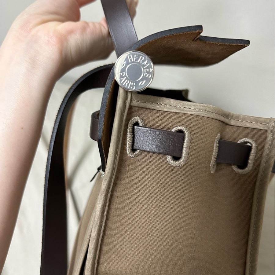 二手🤎愛馬仕Hermes herbag zip 31 大象灰外縫🐘配烏木色-8