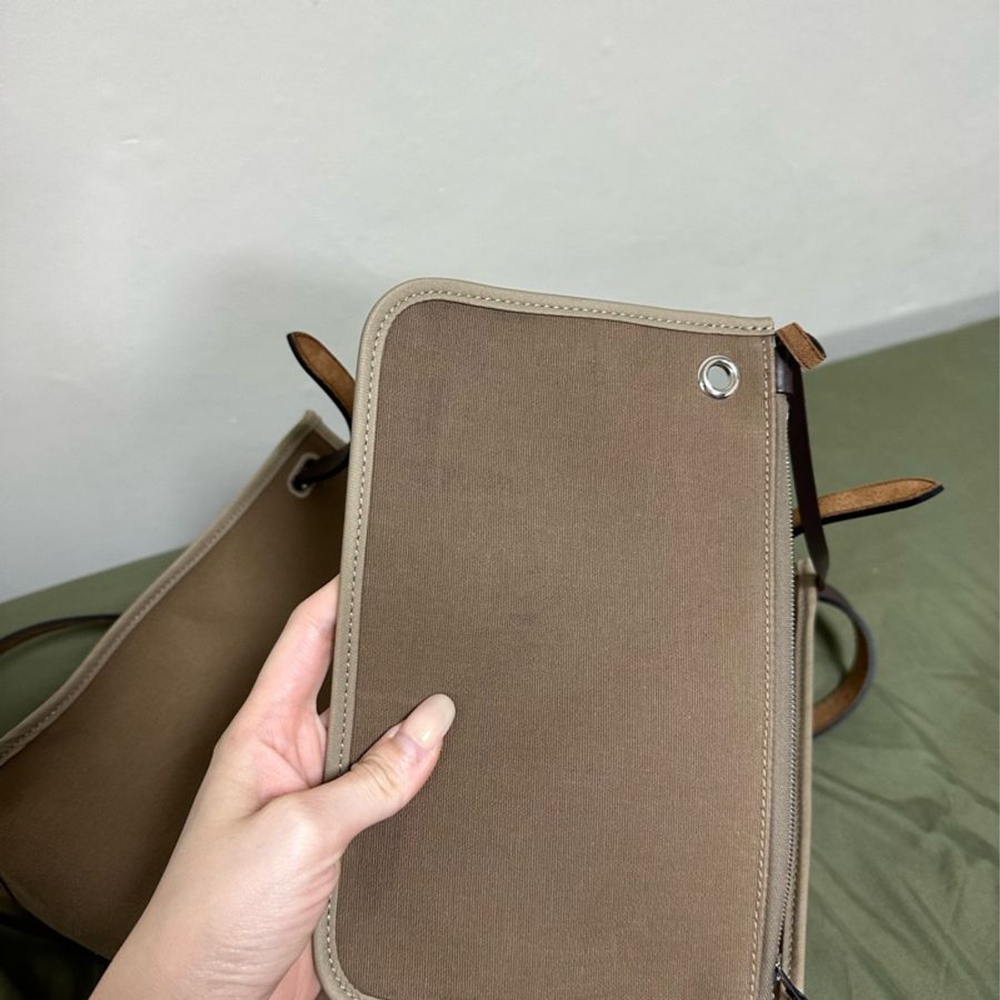 二手🤎愛馬仕Hermes herbag zip 31 大象灰外縫🐘配烏木色-14