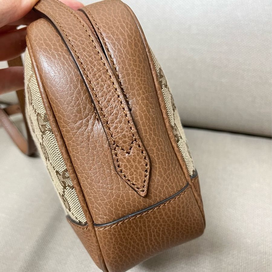 Gucci 焦糖色緹花相機/斜背包-3