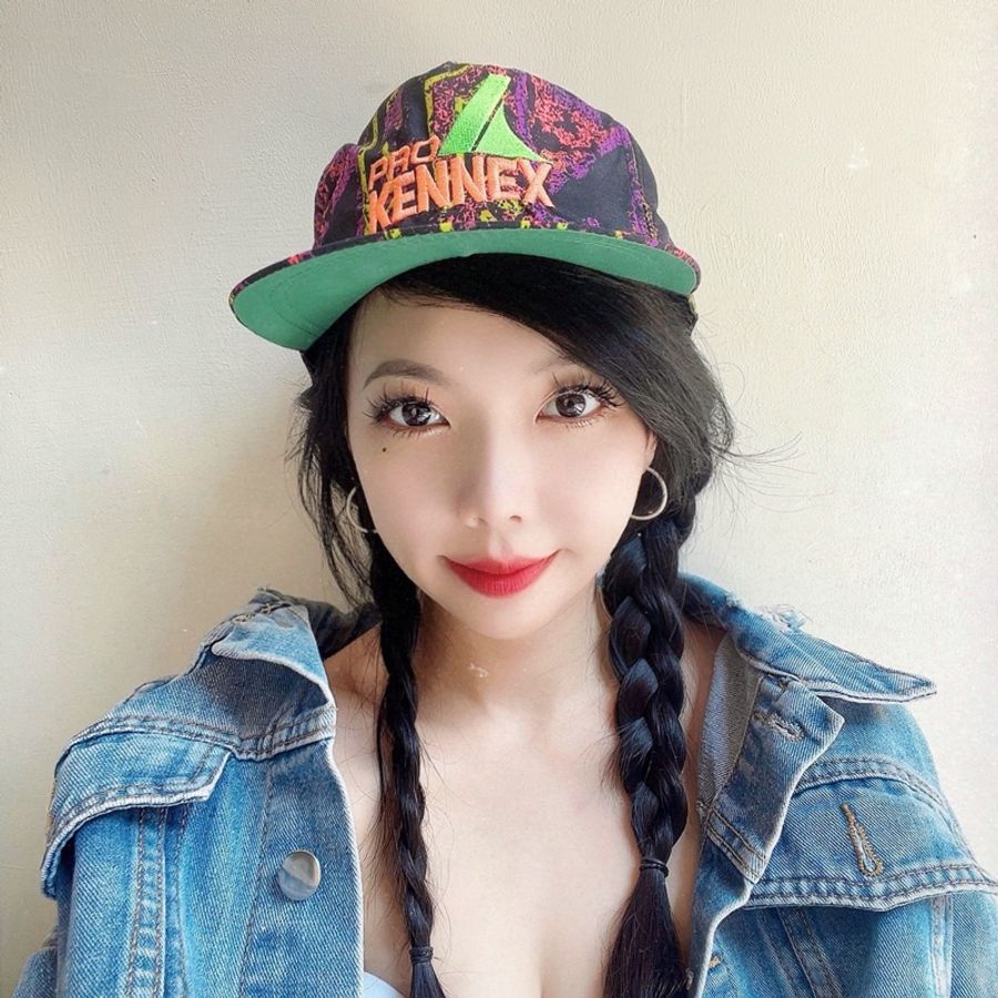 螢光紫動感渲染 古蕫五片棒球帽 peaked cap / baseball cap-3
