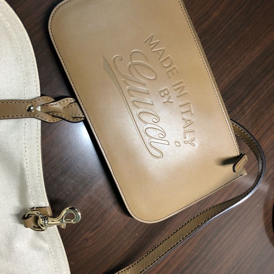 GUCCI 古馳 CRAFT卡其托特 媽媽包 母子包-8