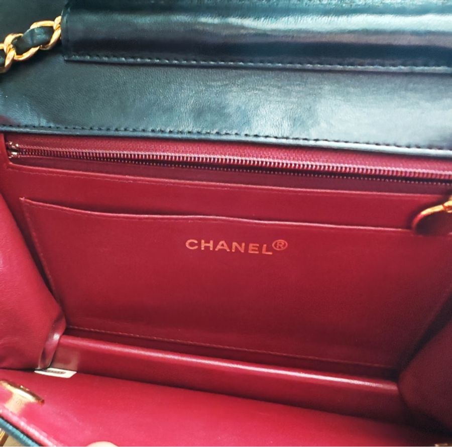 高稀 Chanel 老香 24k鍍金雙扣軍牌公文包小書包 卡標齊-14