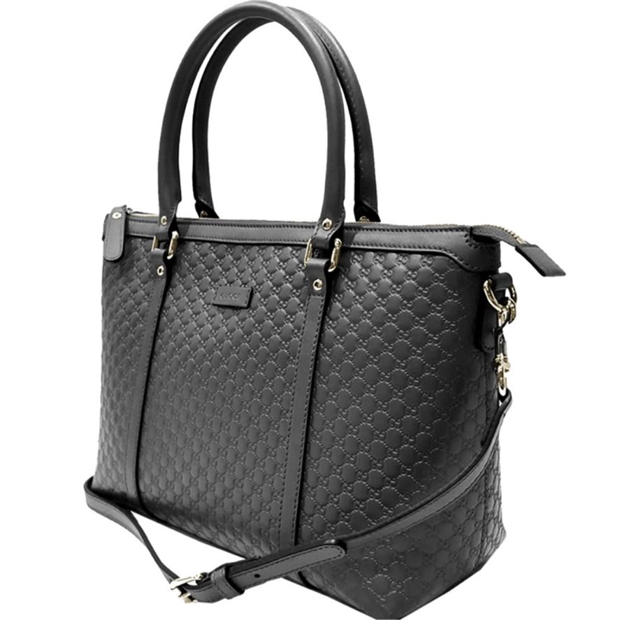 【GUCCI 古馳】全新品 經典雙G緹花全皮革壓紋淡金扣手提斜背兩用包-0