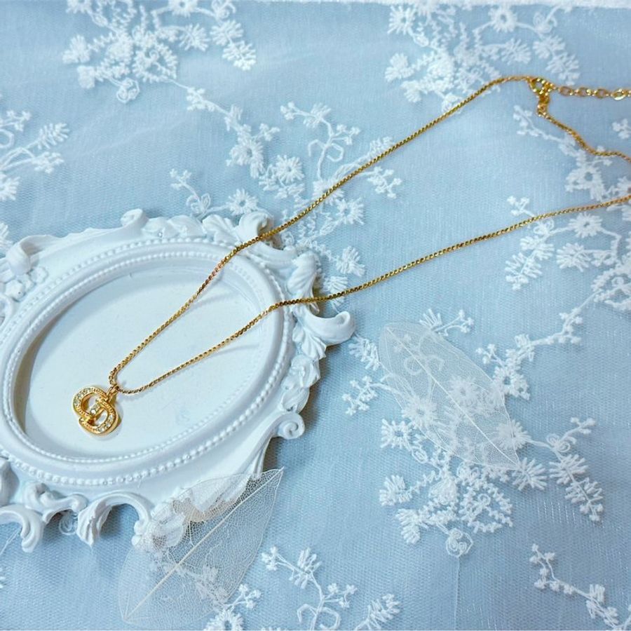 Christian Dior 經典CD標誌水鑽項鍊 極美款 Vintage✨-3