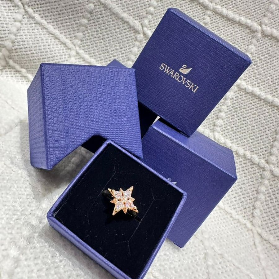 SWAROVSKI 施華洛世奇 玫瑰金色光芒水晶戒指-1