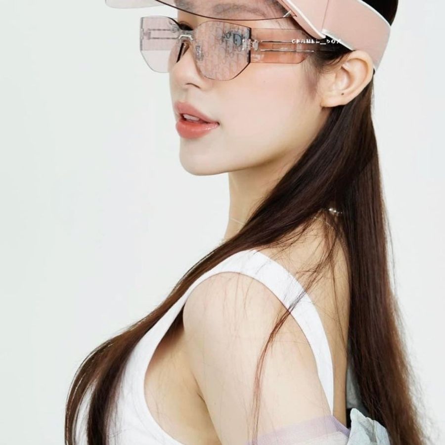DIOR 23年最新滿版老花LOGO無框式太陽眼鏡/可調式遮陽帽-0