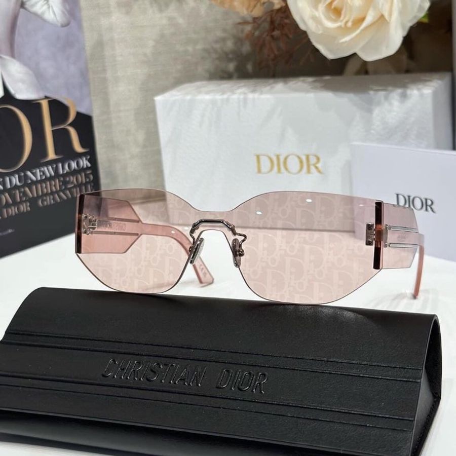 DIOR 23年最新滿版老花LOGO無框式太陽眼鏡/可調式遮陽帽-4