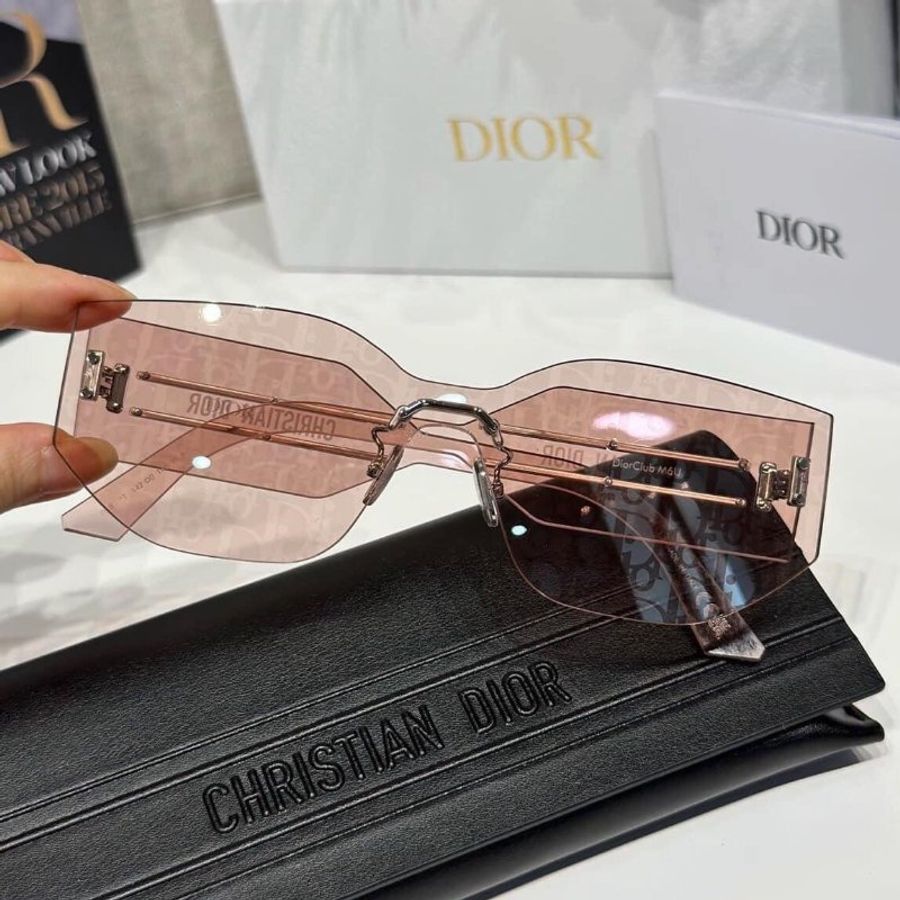 DIOR 23年最新滿版老花LOGO無框式太陽眼鏡/可調式遮陽帽-5