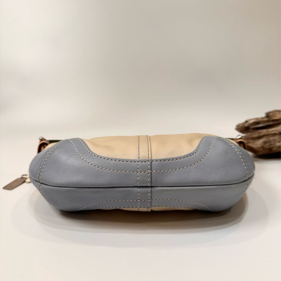 coach vintage 日本二手 中古復古古董 拼接皮革 手提包 肩背包-3