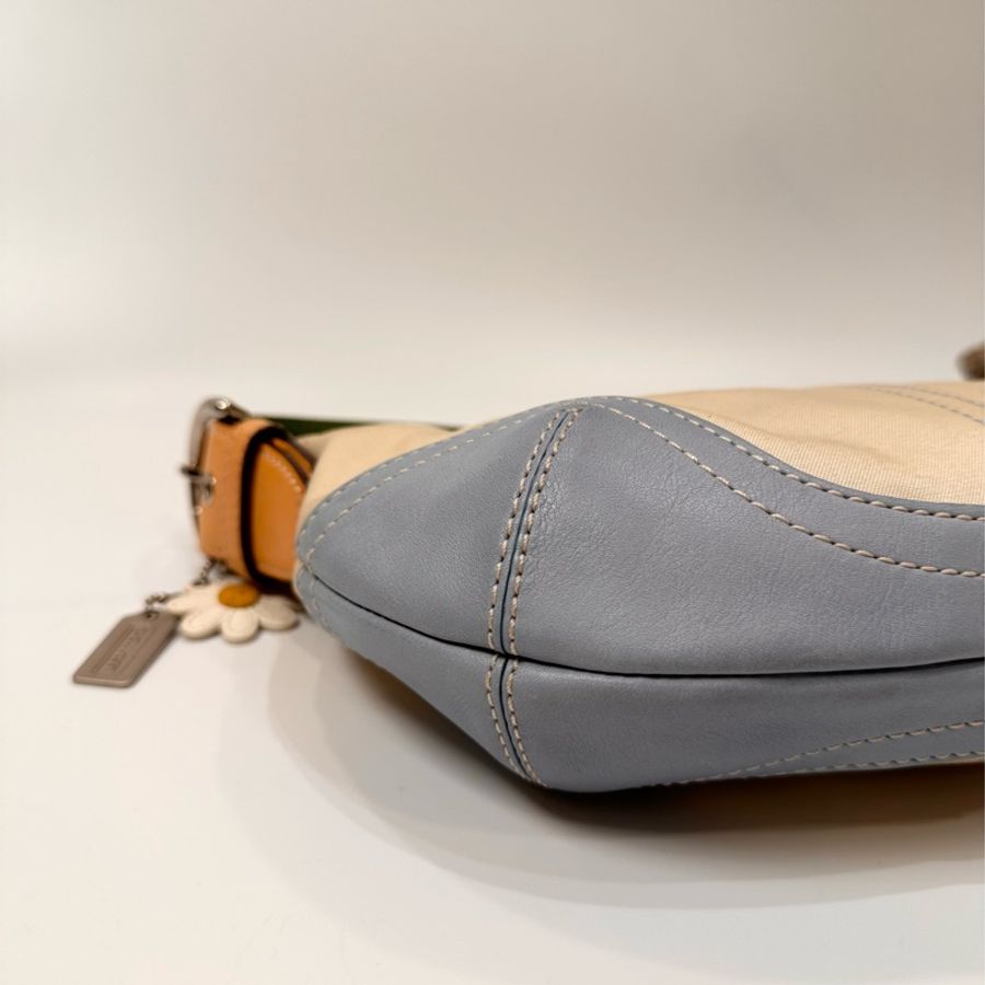 coach vintage 日本二手 中古復古古董 拼接皮革 手提包 肩背包-4