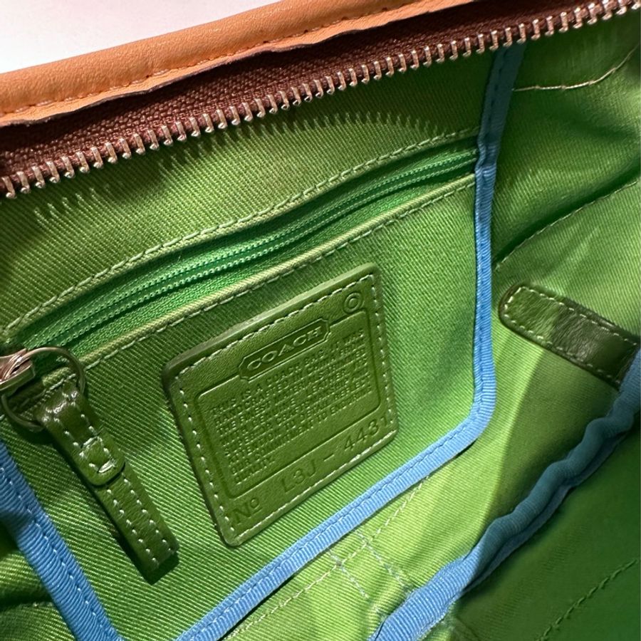 coach vintage 日本二手 中古復古古董 拼接皮革 手提包 肩背包-7
