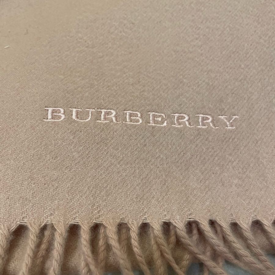 全新Burberry玫瑰色羊絨圍巾-5