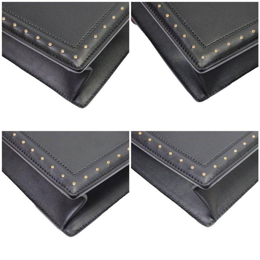 Salvatore Ferragamo 黑色馬蹄釦小牛皮手提肩揹包-5
