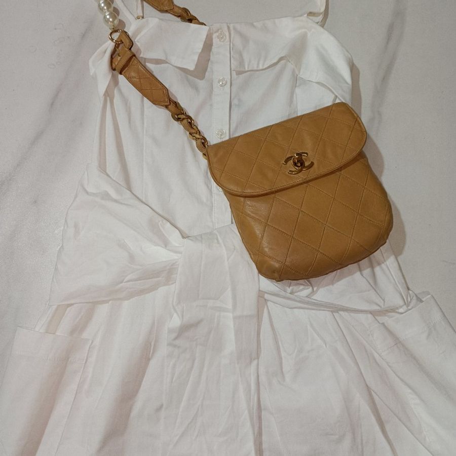 Chanel vintage小羊皮肩揹/斜揹/腰包-8