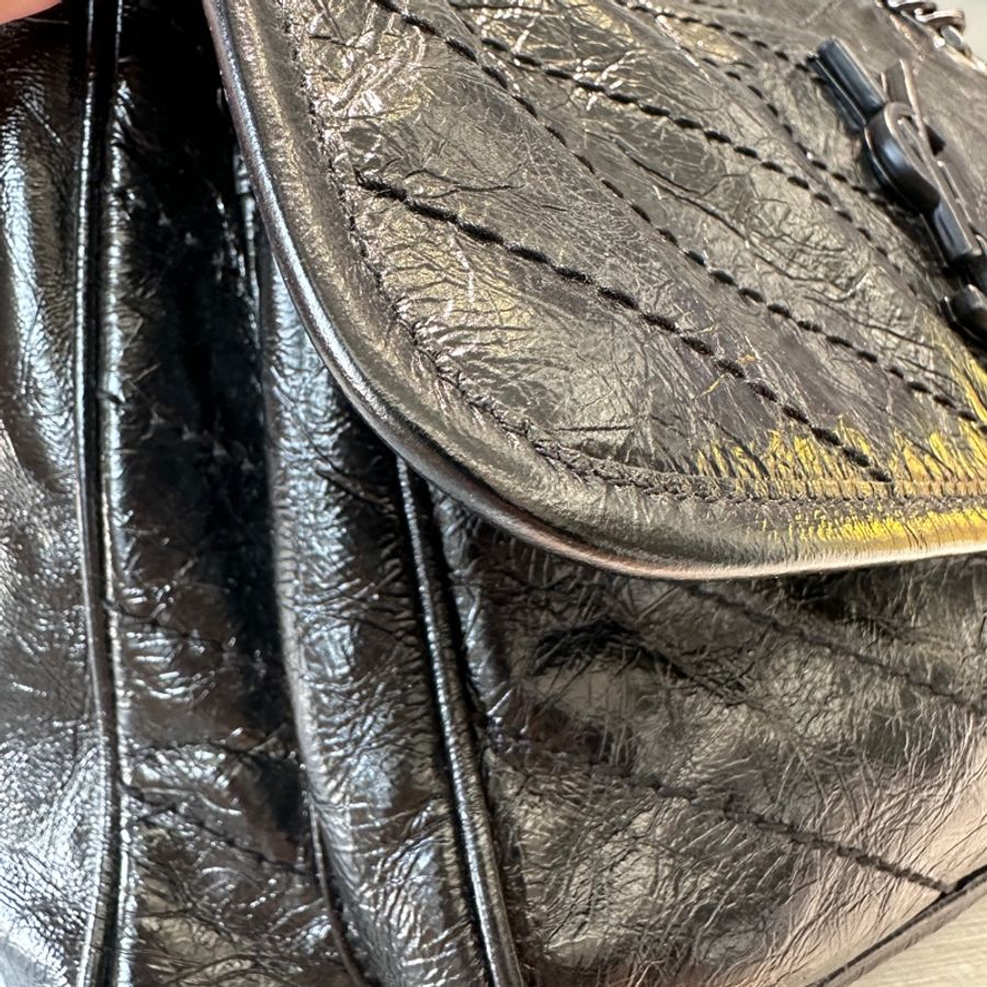 YSL niki medium 中號 黑銀鏈-3