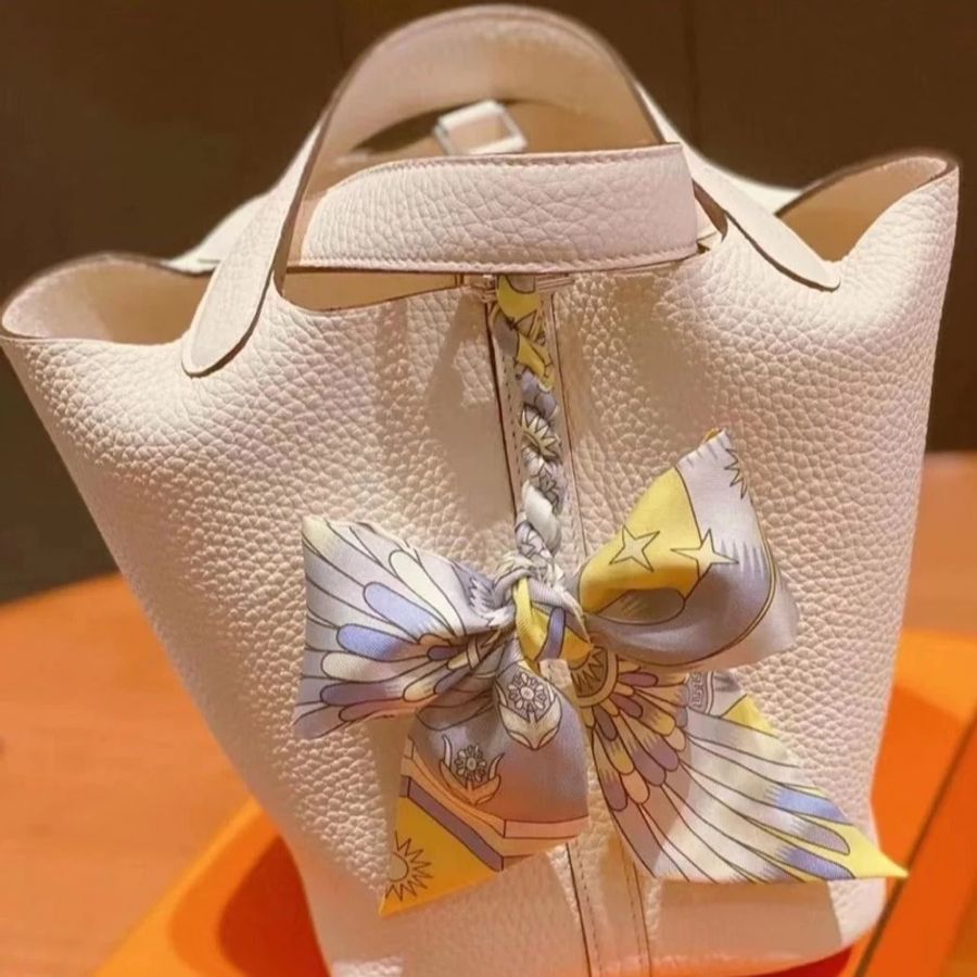 近全新全配✨天菜愛馬仕Hermes Picotin 18 奶昔白菜籃子配金釦-0