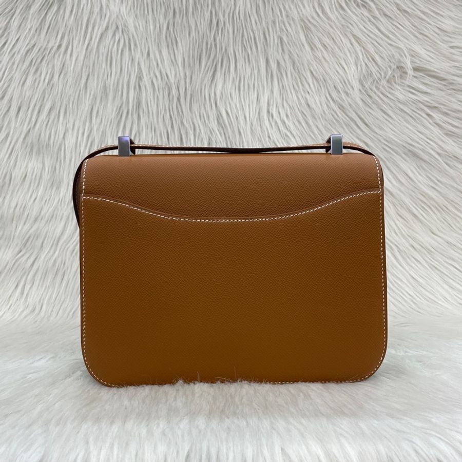 Hermes 37金棕Epsom皮銀釦康康Constance 1-24 U刻-2