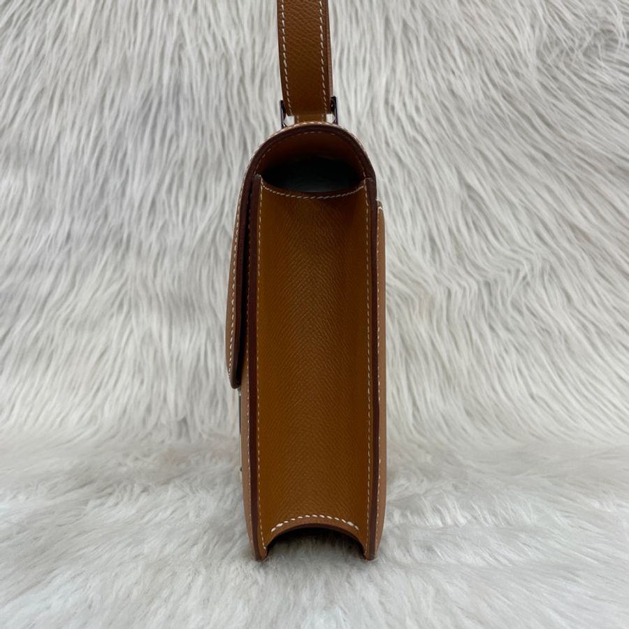 Hermes 37金棕Epsom皮銀釦康康Constance 1-24 U刻-3