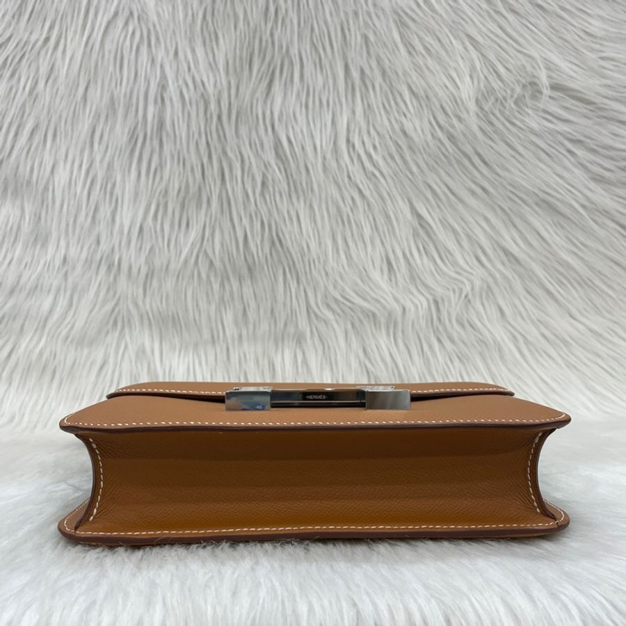 Hermes 37金棕Epsom皮銀釦康康Constance 1-24 U刻-4