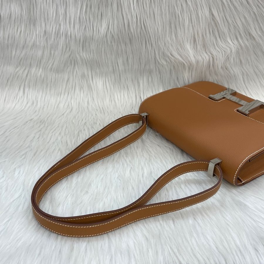 Hermes 37金棕Epsom皮銀釦康康Constance 1-24 U刻-9