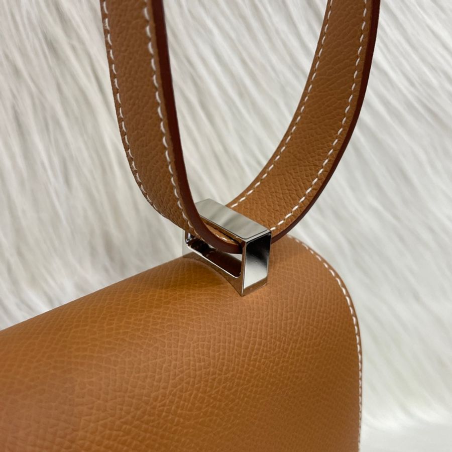 Hermes 37金棕Epsom皮銀釦康康Constance 1-24 U刻-11