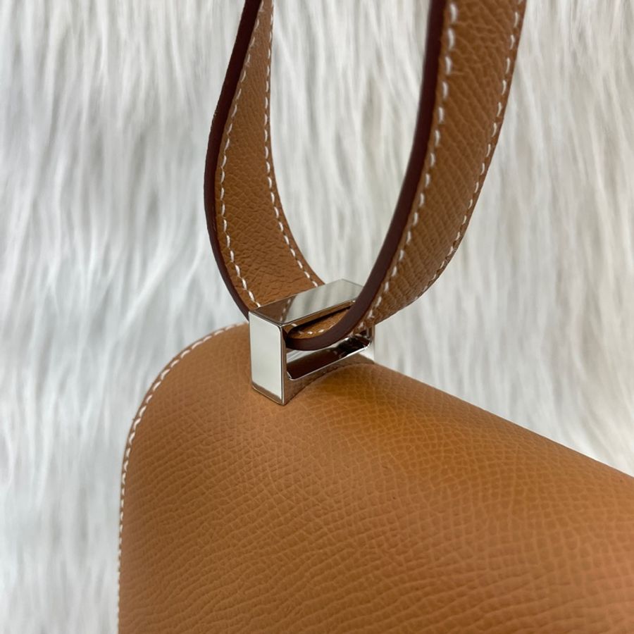 Hermes 37金棕Epsom皮銀釦康康Constance 1-24 U刻-12